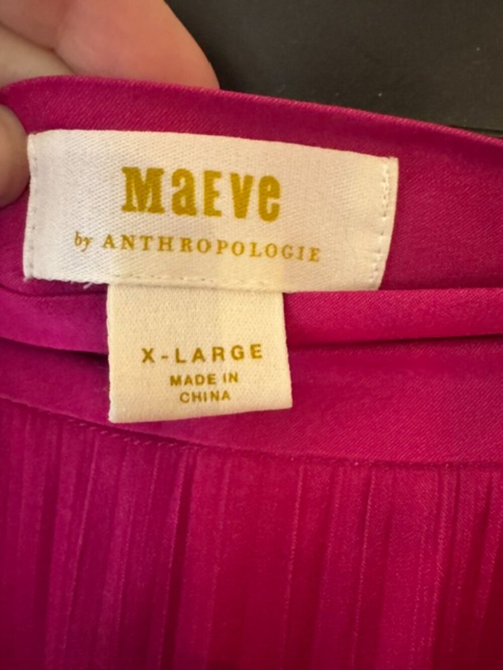 Anthropologie Maeve Ruffled True Wrap Silky Flowy Maxi Skirt Fuchsia XL - Picture 5 of 7